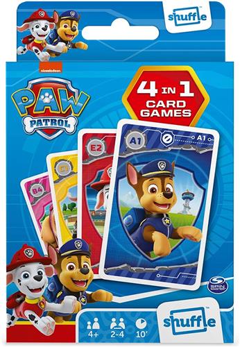 Shuffle Paw Patrol - 4-in-1 Spellen - Speelkaarten - Kwartet - Memo - Snap - Actie spel