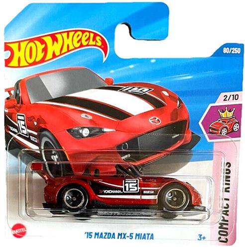 HOT WHEELS '15 MAZDA MX-5 MIATA CABRIO METALIC RED 80/250 1:64 HW COMPACT KINGS 2/10