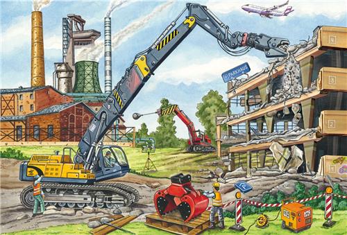 Schmidt Spiele 3 Puzzles - Meine Liebsten Baustellenfahrzeuge - 48 Teile.
