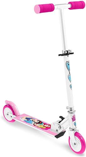 Disney Princess - Inklapbare Meisjes Step met Voetrem - Wit & Roze