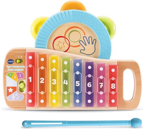 VTech Play Green XYLO-TAMBOURIN LUMI MAGIQUE (JOUET BOIS FSC)