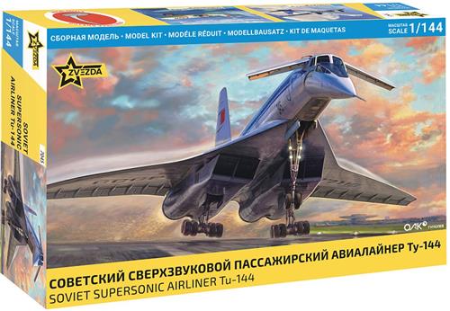 1:144 Zvezda 7045 Tupolev Tu-144 - Straaljager Plastic Modelbouwpakket