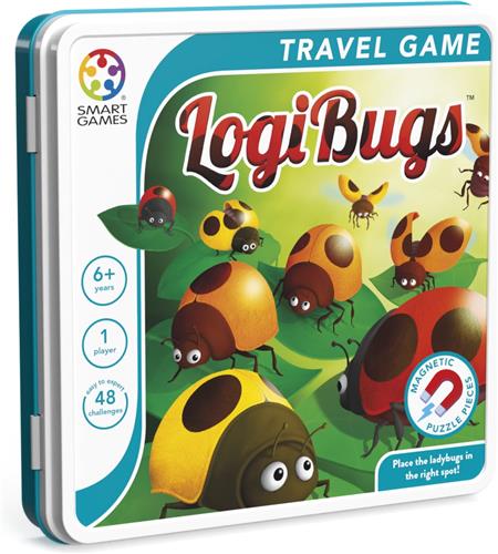 SmartGames - LogiBugs - 48 opdrachten - magnetisch logica-spel - 12 Lieveheersbeestjes
