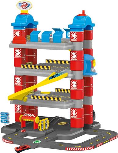 Dolu Toy Factory New York Garage met 4 Etages/2 Die-Cast Auto's/2 Verkeersborden/Boom