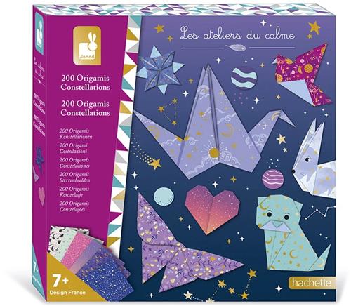 Janod Les Ateliers Du Calme - Creatief Knutselpakket - 200 Origami Sterrenbeelden - Bevat Alles Wat Nodig Is Om 200 Origami Te Maken - Geschikt Vanaf 7 Jaar