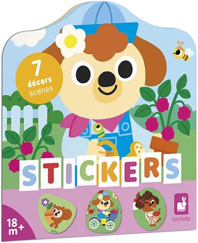 Janod - Stickerboek De Tuin - Stickerboek Met 12 Versierde Pagina's En 8 Pagina's Stickers - Stickerformaat Geschikt Voor Kleine Handjes - Kleintjes Kunnen De Tuin Ontdekken Met dit Leuke Boekje! - Geschikt Vanaf 18 Maanden
