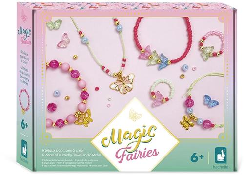 Janod Magic Fairies - Creatief Pakket - Maak 6 Mooie Vlinderjuwelen Met Het Thema Magische Feeën - 6 Juwelen Om Te Maken En Te Dragen - Geschikt Vanaf 6 Jaar