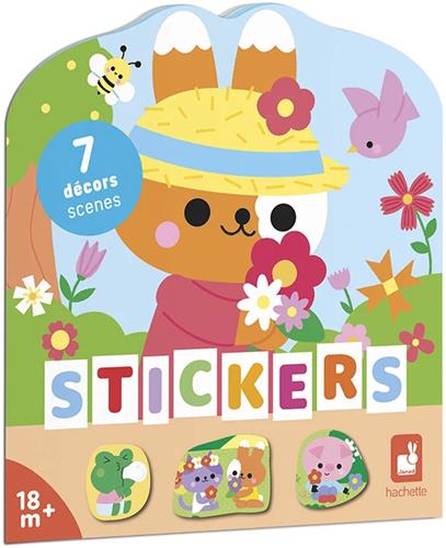 Janod - Stickerboek Het Platteland - Stickerboek Met 12 Versierde Pagina's En 8 Pagina's Stickers - Stickerformaat Geschikt Voor Kleine Handjes - Kleintjes Kunnen Het Platteland Ontdekken Met dit Leuke Boekje! - Geschikt Vanaf 18 Maanden