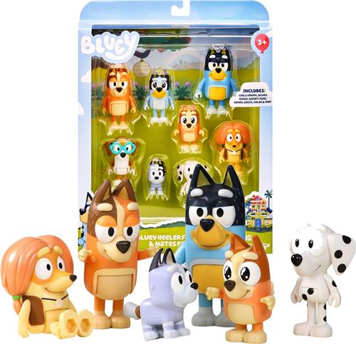 BLUEY - 8 Speelfiguren Familie & Vrienden - Speelfigurenset