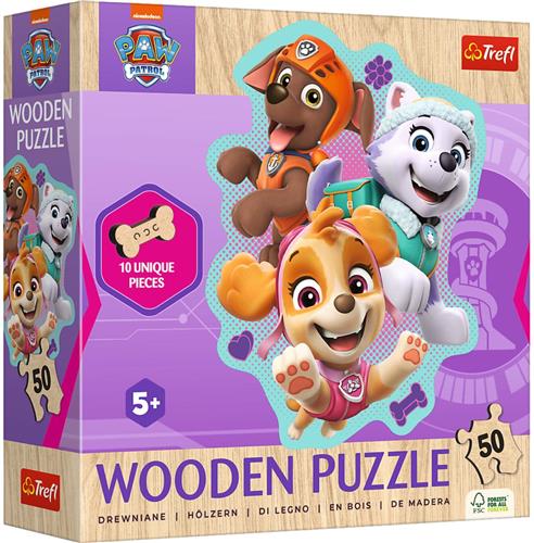 Puzzel Paw Patrol hout figuur 50 stukjes luxe.