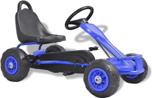 vidaXL Skelter met pedalen en pneumatische banden blauw