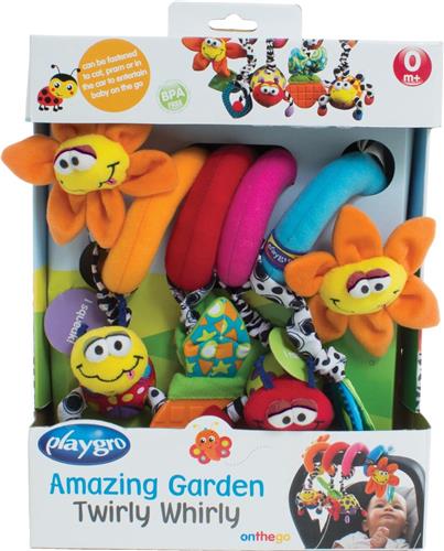 Playgro Boxspiraal Amazing Garden Twirly Whirly - Kinderwagen Speeltje - Activiteitenspiraal
