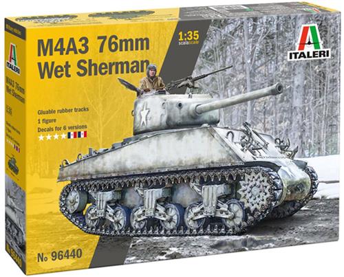 1:35 Italeri 96440 M4A3 76mm Wet Sherman - Tank Plastic Modelbouwpakket