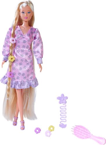 Steffi Love - Flower Hair - Steffi met extra lang haar en 6 haarclips, vlechthulpmiddel en borstel - Modepop - 29 cm