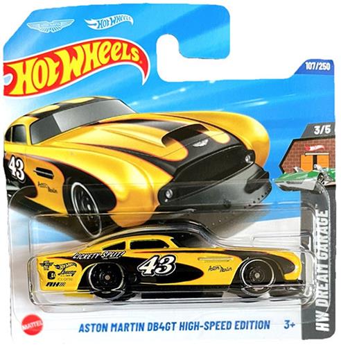 HOT WHEELS ASTON MARTIN DB4GT HIGH SPEED EDITION 107/250 BLACK YELLOW(1:64) HW DREAM GARAGE 3/5