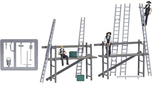 Busch 79902 H0 Action-set kamermannen met steigers figuren Bouwpakket