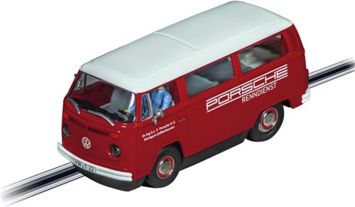 1:32 Carrera DIGITAL 132 - Volkswagen T2 Bus "Porsche Renndienst" Racebaan auto