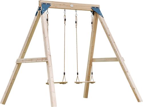 AXI Yuna Dubbele houten Schommel Bruin - FSC hout - Vrijstaande schommelset met 2 houten schommelzitjes - Schommelset voor kinderen - 10 jaar Garantie