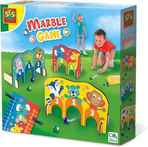 SES - Knikker spel - Houten poortjes - herbruikbare scorekaart - met handige knikkerzak - bepaal eigen regels