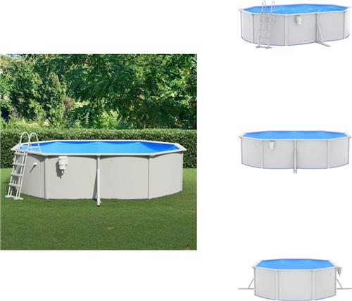 vidaXL Zwembad - Zwembaden - Zwembad Met Ladder - Bad - Zwembad met veiligheidsladder 490x360x120 cm