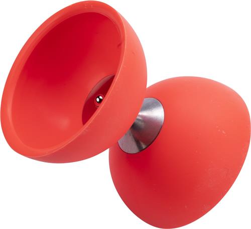 ANGEL TOYS DIABOLO RUBBER INCL. TWEE METALEN  STICKS AFM. 32,5 CM - FLUOR ROOD