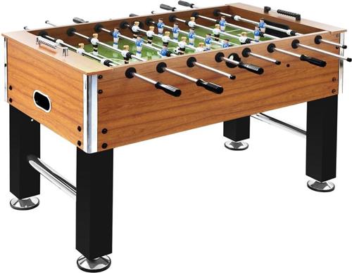vidaXL Voetbaltafel 60 kg 140x74.5x87.5 cm staal lichtbruin en zwart