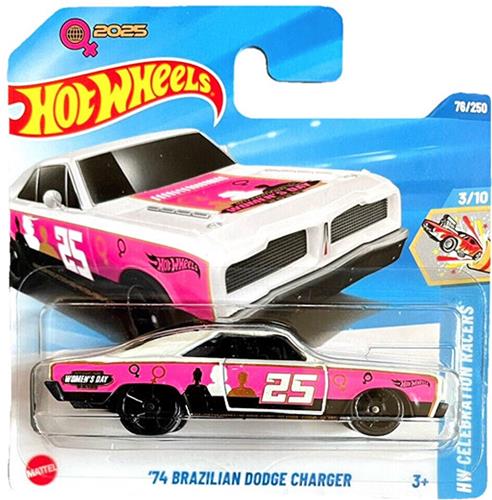 HOT WHEELS '74 BRAZILIAN DODGE CHARGER 25 WHITE/PINK 47/250 1:64 HW CELEBRATION RACERS 3/10