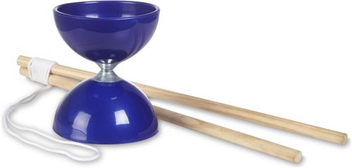 BS Toys Diabolo Rubber - Speelgoed - Buitenspeelgoed voor Kinderen - Met Houten Stokjes - Voor Jongens en Meisjes - Vanaf 6 Jaar - Blauw - Circus speelgoed - Buiten speelgoed - Buitenspel - Buiten Spellen - Tuin Speelgoed - Cadeau kind