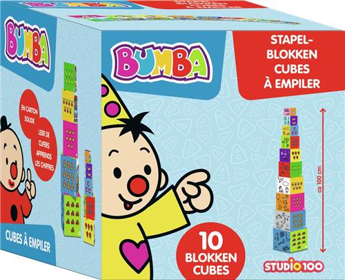 Bumba stapelblokken - 10 blokken in karton - totale hoogte 100 cm