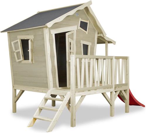 EXIT Crooky 350 houten speelhuis - grijsbeige