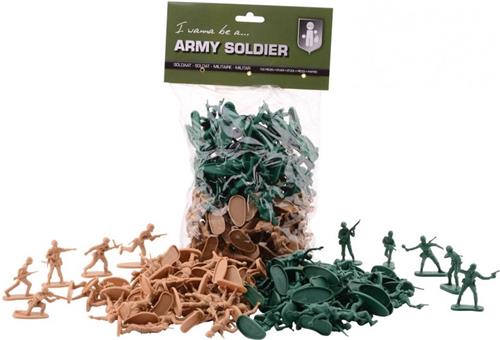 Johntoy Army Soldier 100 Soldaatjes Groen/bruin 5 Cm