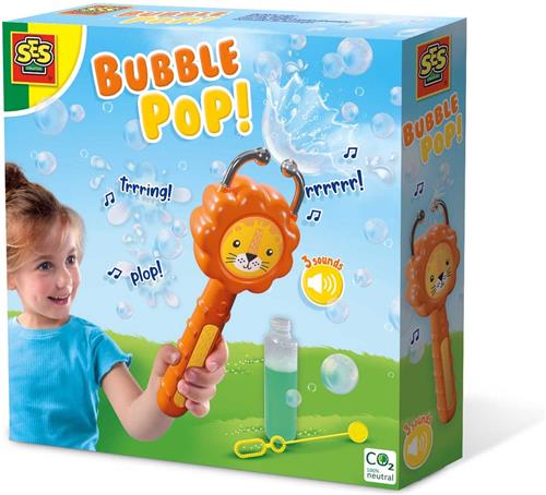 SES - Bubble pop! - Leeuw - bellenblaas vanger - inclusief bellenblaassop en stokje