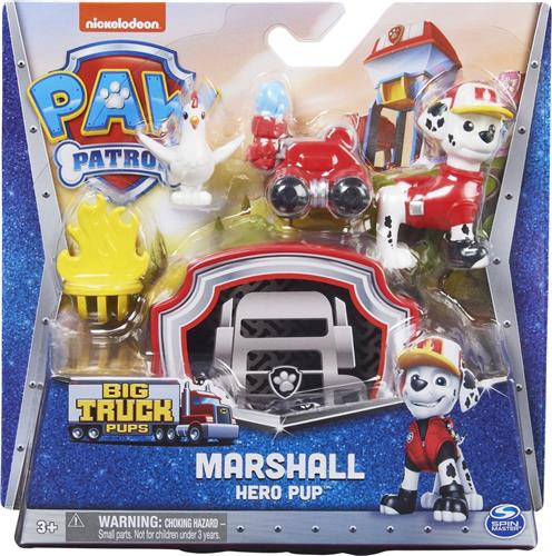 PAW Patrol Big Truck Pups - Marshall-actiefiguur met reddingsdrone - Speelfigurenset
