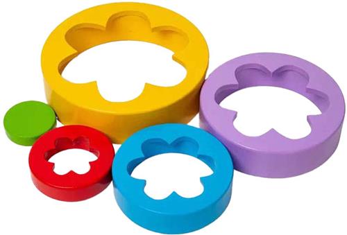 Bigjigs Houten Bloementoren, 5dlg.