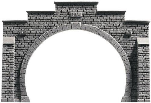 NOCH 58042 PROFI plus H0 Tunnelportaal 2-sporig Hardschuim model, Ongeverfd