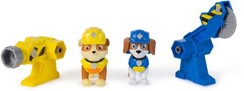Rubble & Crew - Power Tool Pups Rubble & Wheeler-speelgoedfiguren met 2 bouwgereedschappen en 2 bouwaccessoires