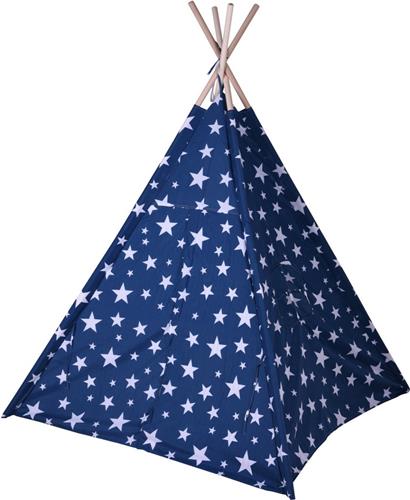 KidCollection Tipitent - 103 x 103 x 160 cm - Blauw/Wit