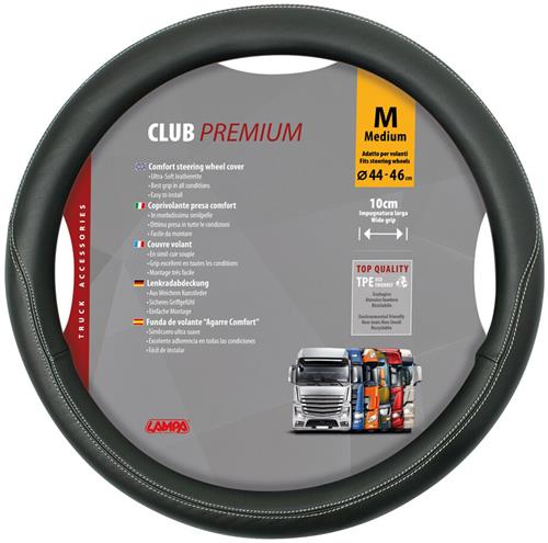 Club, Skeentex stuurwielhoes - M - ? 44/46 cm - Zwart