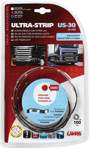 Ultra-Led Strip, 24V - 30 Led - 100 cm - Blauw