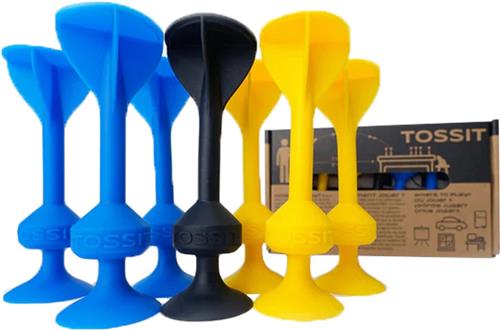 999 Games - Tossit - Starter Pack - Blauw-Geel - Darts - Petanque - Voor binnen en buiten - Onverwoestbaar en gemakkelijk schoon te maken