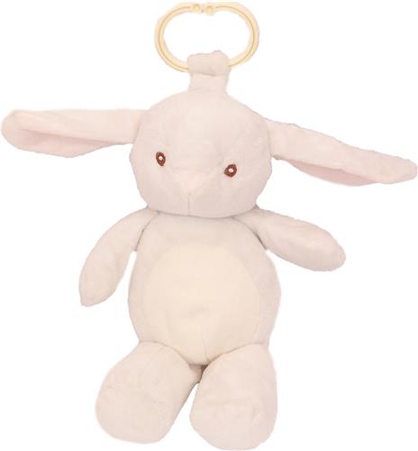 PIA Soft Toys Pluche konijn met rammelaar 25 cm en ophangring