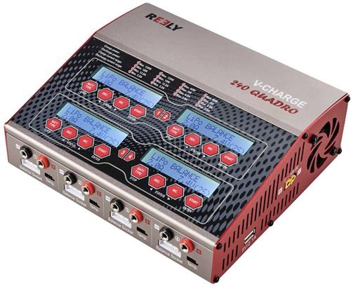 Reely V-Charge 240 Quadro Multifunctionele modelbouwlader 12 V, 230 V 12 A Li-poly, Li-ion, LiFePO, LiHV, NiCd, NiMH, L