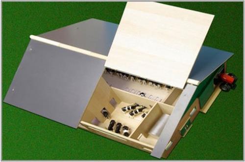 Kids Globe Ligboxenstal Hout Met Melkunit 1:32