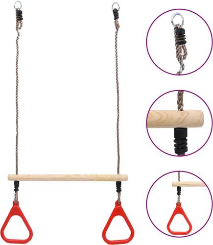 vidaXL - Trapezestang - met - ringen