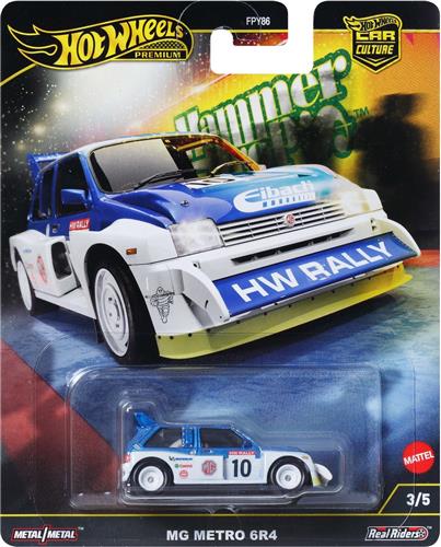 Hot Wheels Premium Autocultuur 'Hammer Drop' '86 MG Metro 6R4, Schaal 1:64, Speelgoedauto voor Verzamelaars