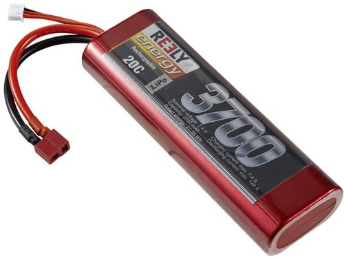 Reely LiPo accupack 7.4 V 3700 mAh Aantal cellen: 2 20 C Hardcase T-stekkersysteem