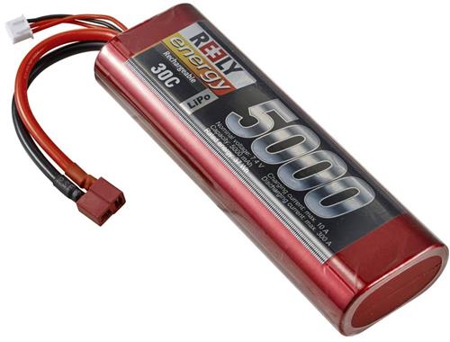 Reely LiPo accupack 7.4 V 5000 mAh Aantal cellen: 2 30 C Stick hardcase T-stekkersysteem