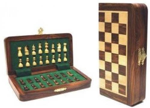 Schaakcassette magnetisch ingelegd 19x9cm