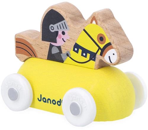 Janod Cross Roads - Houten Riddermobiel - Klein, Makkelijk Te Hanteren Ridder Voertuig - Stimuleert De Fijne Motoriek En Fantasie - Geschikt Vanaf 1 Jaar
