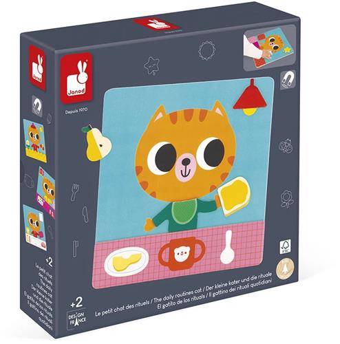 Janod - Magneetspel - De Dagelijkse Rituelen Van De Kleine Kat - Om De Rituelen En Routines Van Het Dagelijks Leven Te Ontdekken - Met 30 Magneten En 7 Modelkaarten - Geschikt Vanaf 2 Jaar